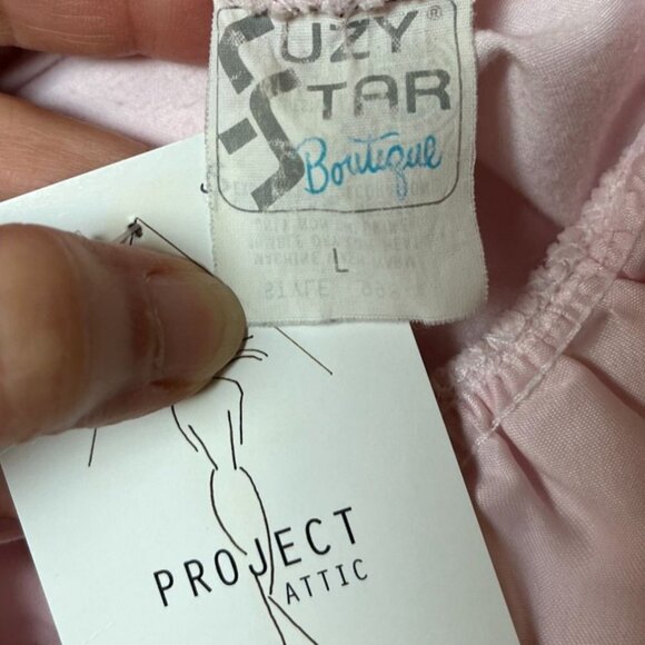 Vintage 80s Pink Nightgown Cottagecore Dress Ruffle Large - Picture 7 of 8